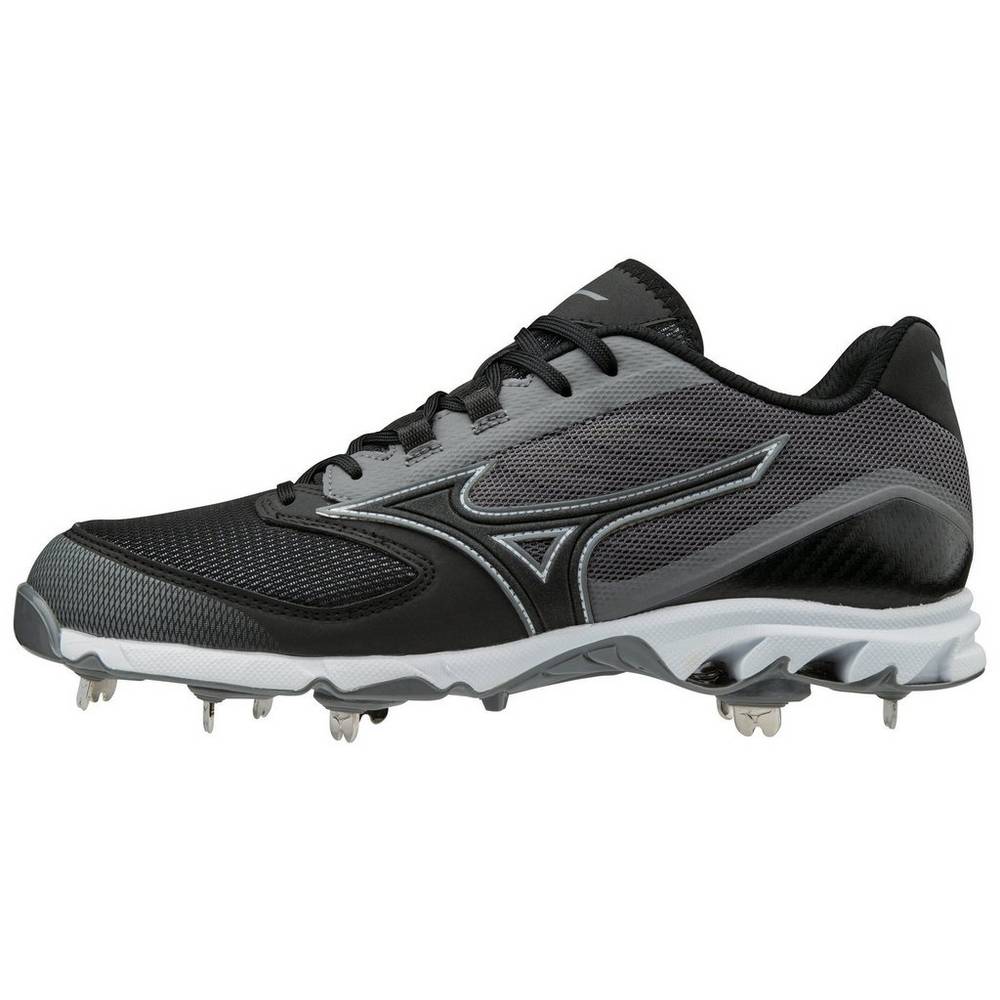 Scarpe Baseball Mizuno 9-Spike Dominant 2 Basse Metal Uomo - Grigie/Nere - 51842-JXBQ